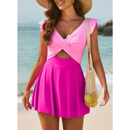 Women's Casual Flounced One-piece Swimsuit