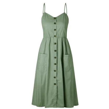 Classic Comfort Sun Dress with Pockets