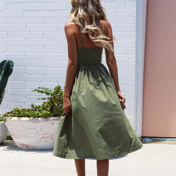 Classic Comfort Sun Dress with Pockets