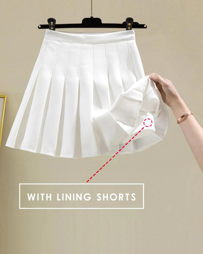 Girl High Waisted Pleated Tennis Skirt A-Line Skirts with Lining