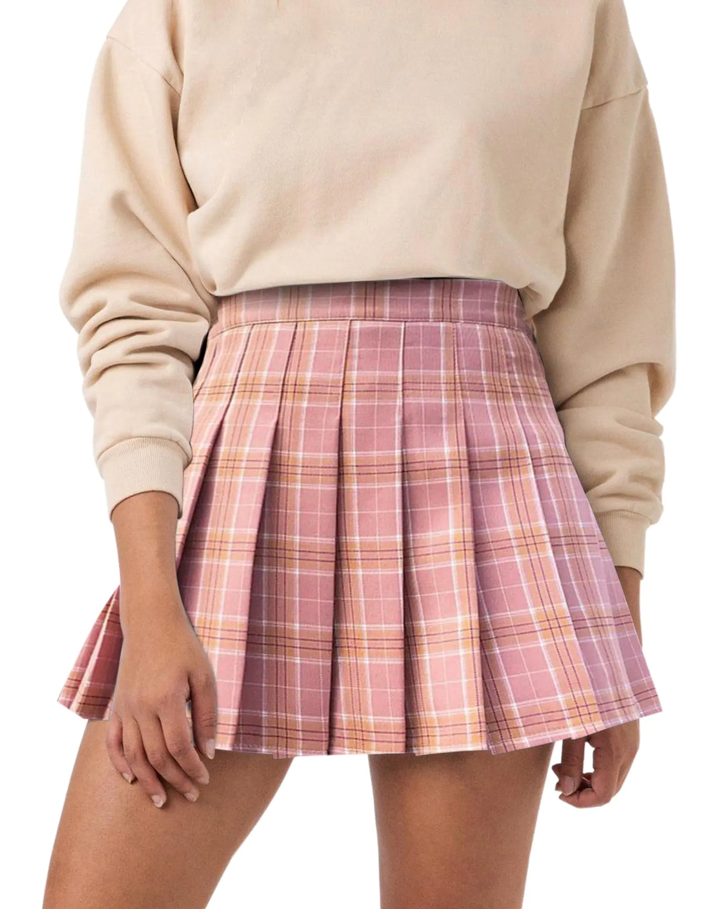 Girl High Waisted Pleated Tennis Skirt A-Line Skirts with Lining