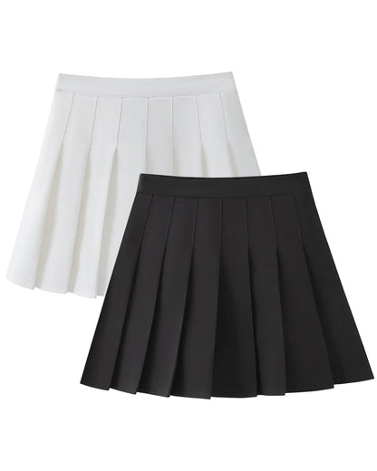 Girl High Waisted Pleated Tennis Skirt A-Line Skirts with Lining