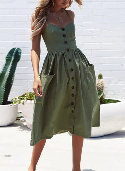 Classic Comfort Sun Dress with Pockets