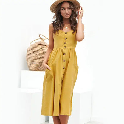 Classic Comfort Sun Dress with Pockets